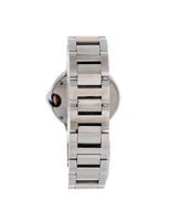 Pre-Owned Cartier Ballon Bleu de Cartier Quartz Watch in Stainless Steel and Rose Gold with Diamond Markers 28mm