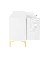 White 4-Door Storage Cabinet with Adjustable Shelves
