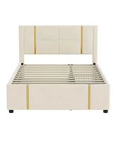 Queen Bed Set with Trundle, Storage, & Night Light