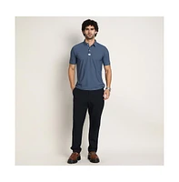 Campus Sutra Men's Steel Blue Seamless Waffle Polo T-Shirt