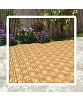 30 Pcs Interlocking Flooring Tiles Floor Decking for Patio Acacia Wood Outdoor