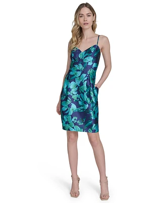 Eliza J Women's Jacquard Floral Sleeveless Dress