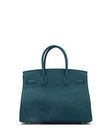 Pre-Owned Hermes Birkin Handbag Epsom with Palladium Hardware