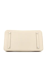 Pre-Owned Hermes Birkin 35 Handbag Light Clemence with Palladium Hardware