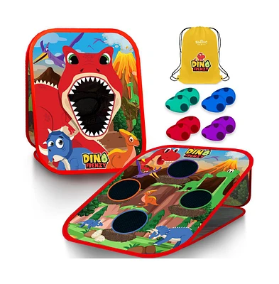 Swooc Dino Frenzy | 2-in-1 Corn Hole Games for Kids | 5-Second Setup | Bean Bag Toss Game for Kids | Kids Cornhole Game Set