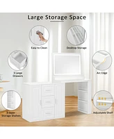 Makeup Vanity Desk with Mirror & Storage