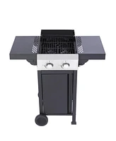 2-Burner Propane Bbq Grill with Pizza Box & Foldable Table