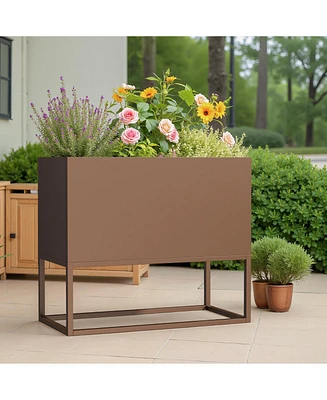 Large Metal Planter with Shelves
