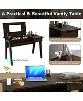 Dressing Table with Flip Mirror and Storage Drawer