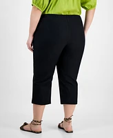 On 34th Trendy Plus Solid Stretch Straight-Leg Capris Pants, Exclusively at Macy's