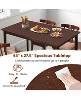 48 Inches Mid Century Dining Table for 4 with Rubber Wood Legs