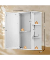 Bathroom Single Door Shelves Wall Mount Cabinet with Mirror