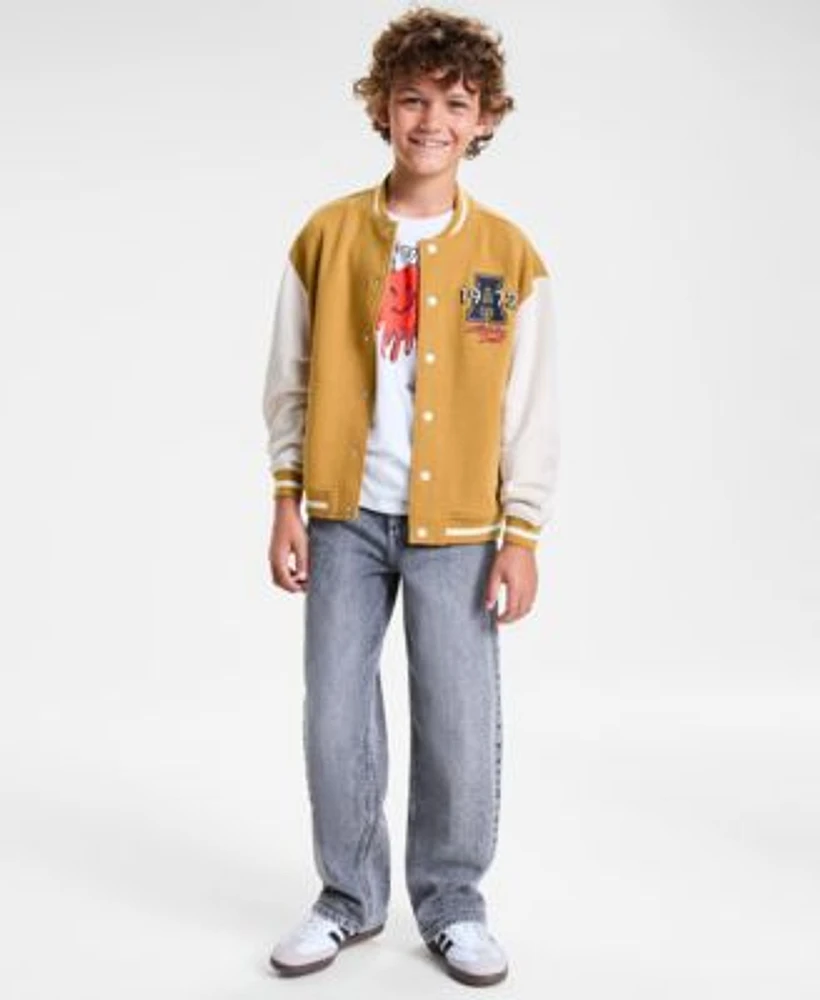 Epic Threads Little Big Boys Varsity Jacket New York Apple T Shirt Baggy Jeans Exclusively At Macys