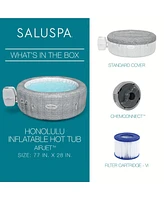 Bestway SaluSpa Honolulu AirJet Inflatable Hot Tub with 140 Soothing Jets, Gray