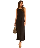 Vince Camuto Women's Sleeveless Keyhole-Back Crewneck Maxi Dress