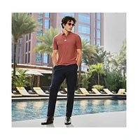 Campus Sutra Men's Sienna Brown Seamless Solid Polo T-Shirt