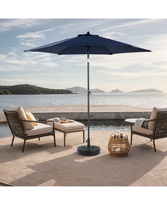 9FT Outdoor Patio Umbrella - Tilt & Crank, Navy Blue