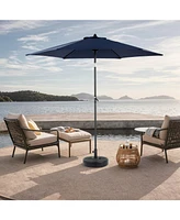 9FT Outdoor Patio Umbrella - Tilt & Crank, Navy Blue