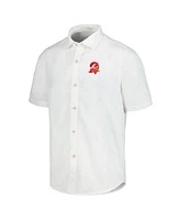 Tommy Bahama Men's White Tampa Bay Buccaneers Sport Coconut Point Palm Vista IslandZone Button-Up Camp Shirt