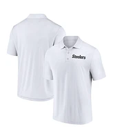 Fanatics Men's White Pittsburgh Steelers Lockup Polo Shirt