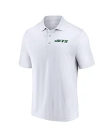 Fanatics Men's White New York Jets Lockup Polo Shirt