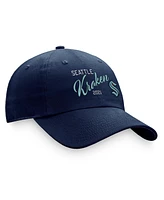 Fanatics Women's Deep Sea Blue Seattle Kraken Fundamental Script Adjustable Hat