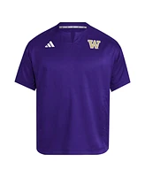 Adidas Men's Purple Washington Huskies Dugout Coaches Adizero Notch Neck Pullover Sweatshirt