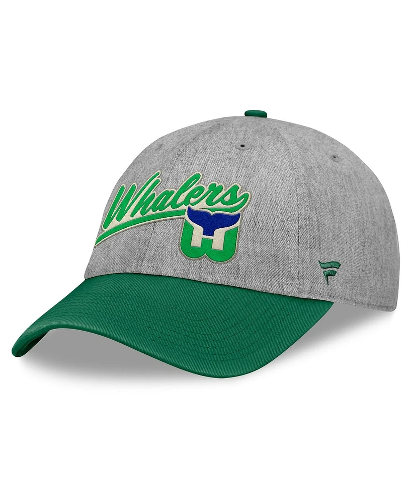 Fanatics Men's Gray/Green Hartford Whalers Rebound Adjustable Hat