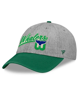 Fanatics Men's Gray/Green Hartford Whalers Rebound Adjustable Hat