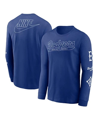 Nike Men's Royal Brooklyn Dodgers Cooperstown Collection Knockout Long Sleeve T-Shirt