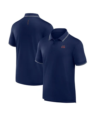 Fanatics Men's Athletic Navy Team Usa Front Office Move Mono Pique Polo Shirt
