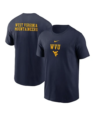 Nike Men's Navy West Virginia Mountaineers 2-Hit Stacked T-Shirt
