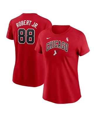 Nike Women's Luis Robert Jr. Red Chicago White Sox 2025 City Connect Fuse Name Number T-Shirt