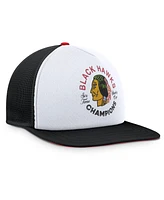 Fanatics Men's White/Black Chicago Blackhawks Decades Collection Foam Front Snapback Hat