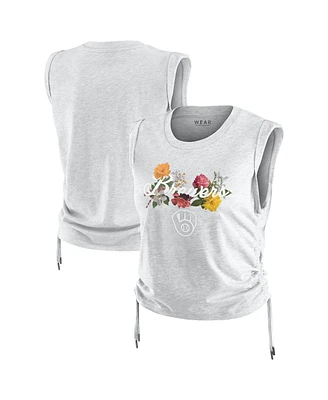 Wear by Erin Andrews Women's Heather Gray Milwaukee Brewers Cinched Tank Top