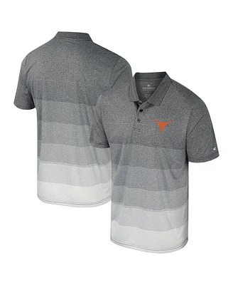 Colosseum Men's Gray Texas Longhorns Striped Mesh Polo Shirt