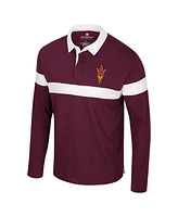 Colosseum Men's Maroon Arizona State Sun Devils Too Cool for School Long Sleeve Polo Shirt