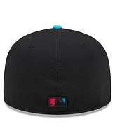 New Era Men's Black/Teal Miami Marlins 2025 City Connect Batting Practice 59FIFTY Fitted Hat