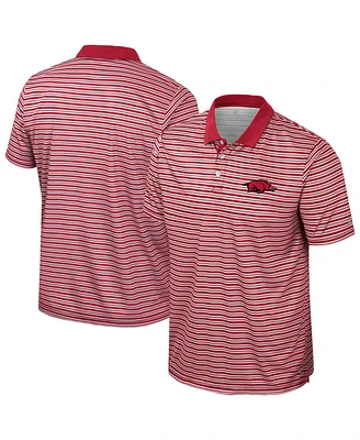 Colosseum Men's Cardinal Arkansas Razorbacks Striped Polo Shirt