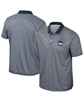 Colosseum Men's Navy UConn Huskies Striped Polo Shirt