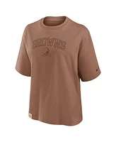 Nike Women's Brown Cleveland Browns Glory Arch Boxy T-Shirt