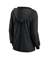 Fanatics Women's Kansas City Chiefs Blackout Slub Hoodie V-Neck Long Sleeve Sweatshirt
