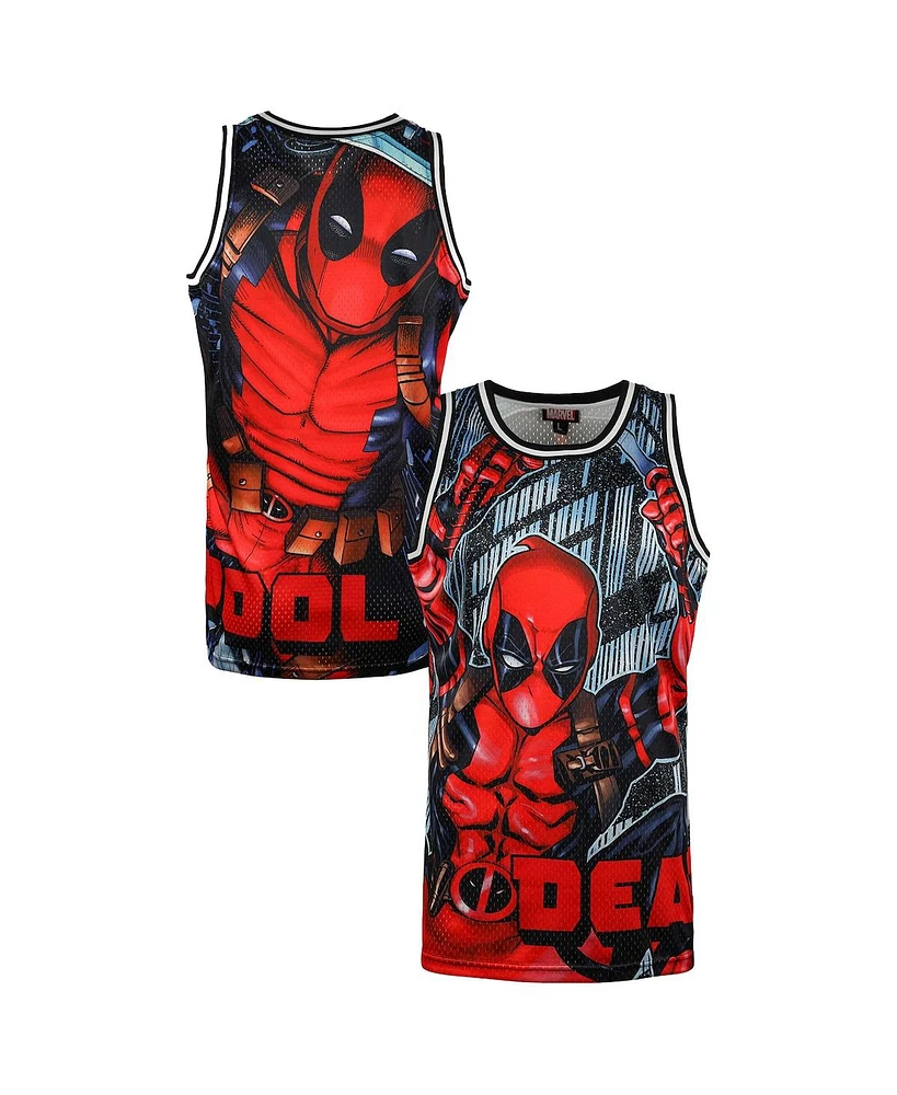 Lids Men's Black Deadpool Comic Big Print Mesh Jersey