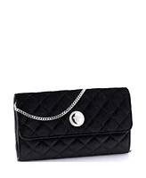 Pre-Owned Versace La Medusa Chain Clutch Quilted Velvet