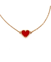 Pre-Owned Van Cleef & Arpels Sweet Alhambra Heart Bracelet 18K Rose Gold with Carnelian