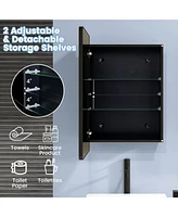 20 x30 Inch Multi-Functional Bathroom Mirror Cabinet with Adjustable Shelves