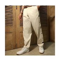 Campus Sutra Men's Off-White Side-Snap Straight Trousers