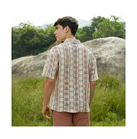Campus Sutra Men's Off-White Prism Oversized Polo T-Shirt