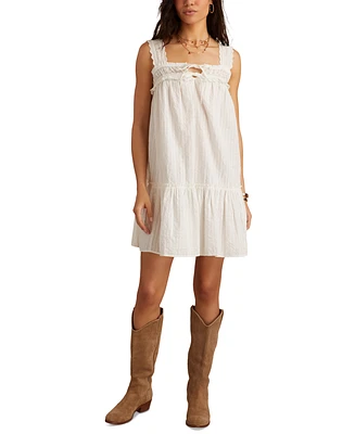 Lucky Brand Women's Lace-Trim Cotton Sleeveless Mini Dress