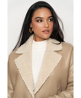 Jluxlabel Women's Sherpa And Faux Leather Coat